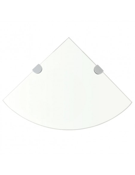 Scaffale Angolare Supporti Cromati in Vetro Trasparente 25x25cm