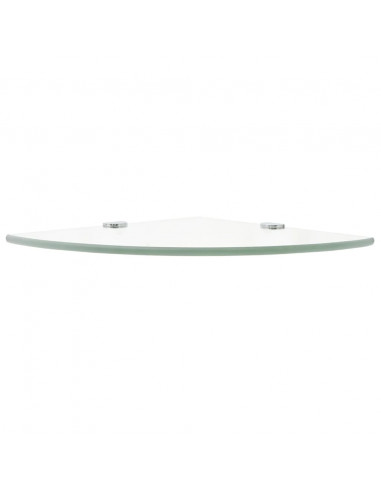 Scaffale Angolare Supporti Cromati in Vetro Trasparente 25x25cm