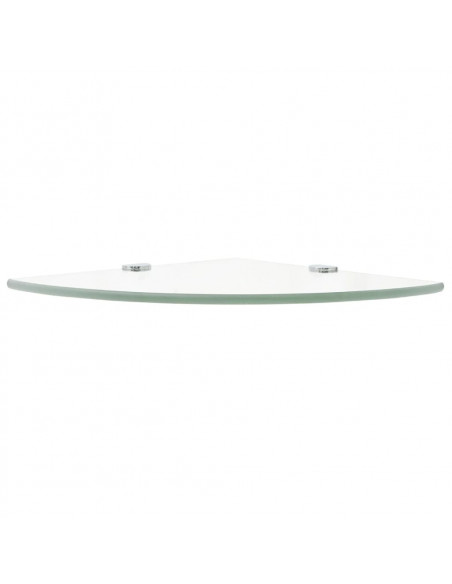 Scaffale Angolare Supporti Cromati in Vetro Trasparente 25x25cm