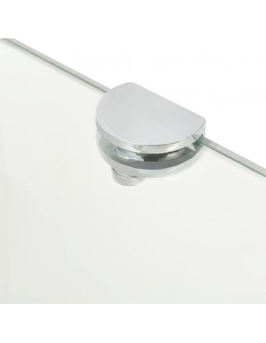 Scaffale Angolare Supporti Cromati in Vetro Trasparente 25x25cm