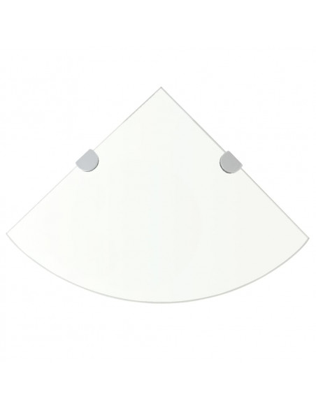 Scaffale Angolare Supporti Cromati in Vetro Trasparente 35x35cm