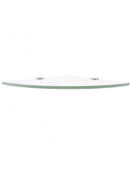 Scaffale Angolare Supporti Cromati in Vetro Trasparente 35x35cm