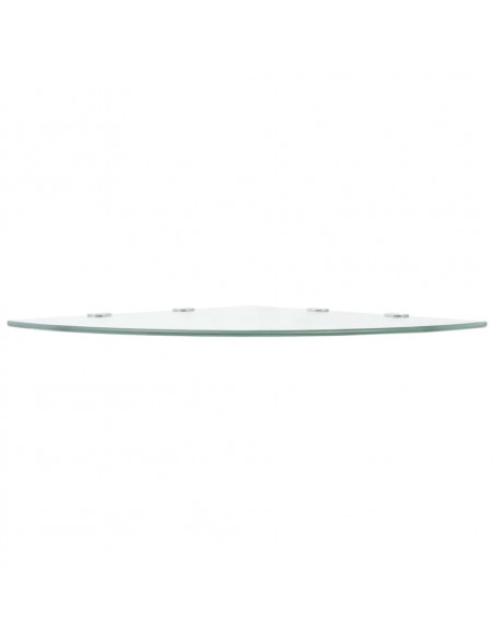 Scaffale Angolare con Supporto in Cristallo Vetro Chiaro 45x45 cm