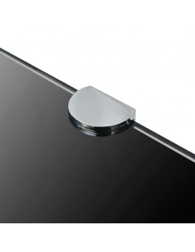 Scaffale Angolare con Supporti Cromati in Vetro Nero 35x35 cm