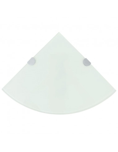 Scaffale Angolare con Supporto in Cristallo Vetro Chiaro 25x25 cm