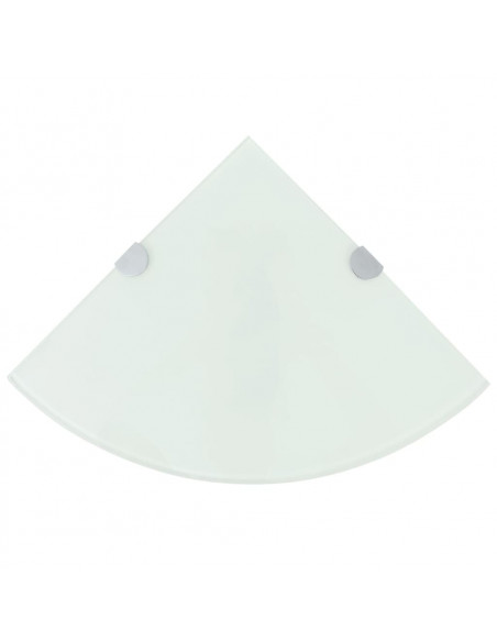 Scaffale Angolare con Supporto in Cristallo Vetro Chiaro 25x25 cm
