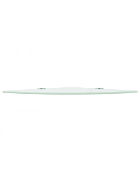 Scaffale Angolare con Supporto in Cristallo Vetro Bianco 35x35 cm