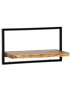 Set di Mensole 5 pz in Legno Massello di Acacia e Acciaio 2