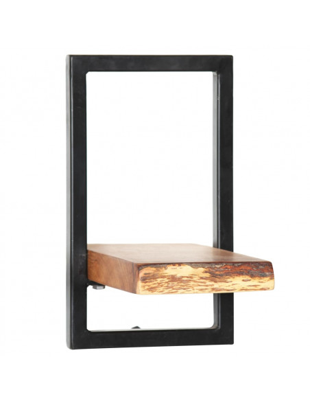 Set di Mensole 5 pz in Legno Massello di Acacia e Acciaio