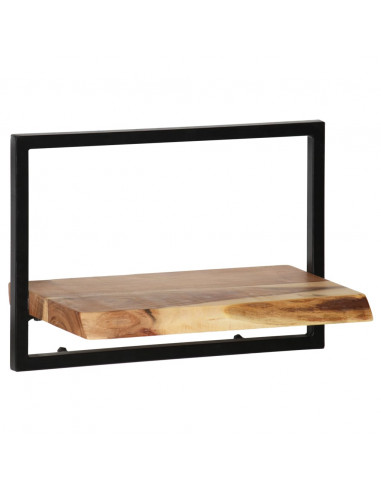 Set di Mensole 5 pz in Legno Massello di Acacia e Acciaio