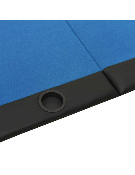 Tavolo da Poker Pieghevole 10 Giocatori Blu 206x106x75 cm
