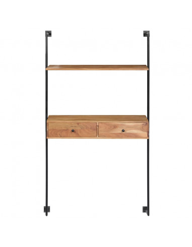 Scrivania a Parete 90x40x170 cm in Legno Massello di Acacia