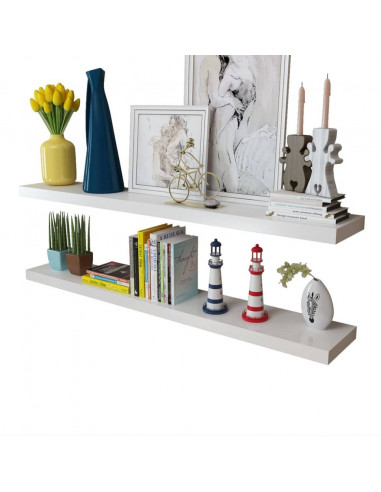 Mensole a Parete 4 pz Bianco 120 cm