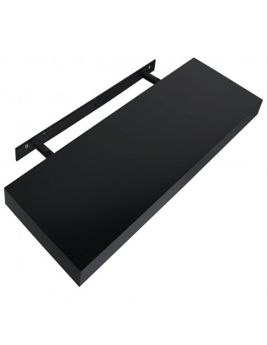 Mensole a Muro Galleggianti 2 pz Nere 40x20x3,8 cm