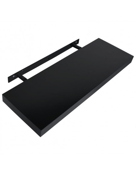 Mensole a Muro Galleggianti 2 pz Nere 60x20x3,8 cm