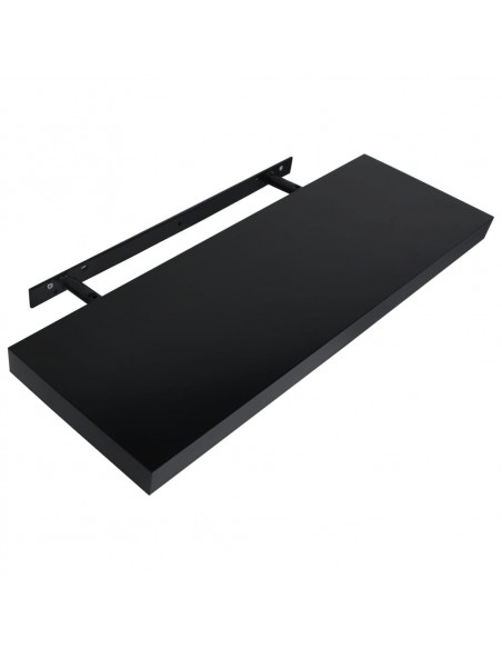 Mensole a Muro Galleggianti 2 pz Nere 80x20x3,8 cm
