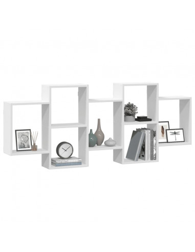 Scaffale a Parete Bianco 159x18x65 cm in Legno Multistrato