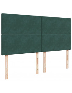 Giroletto a Molle con Materasso Verde Scuro 200x200 cm Velluto 2