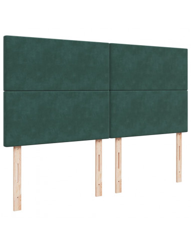 Giroletto a Molle con Materasso Verde Scuro 200x200 cm Velluto