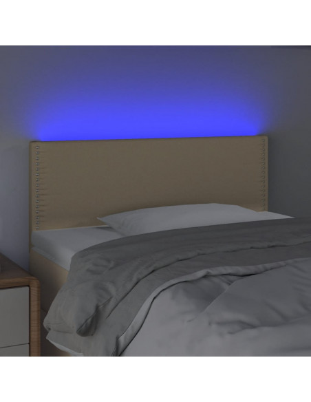 Testiera a LED Crema 80x5x78/88 cm in Tessuto