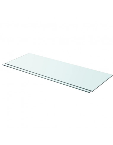 Mensole in Vetro Trasparente 2 pz 80x30 cm