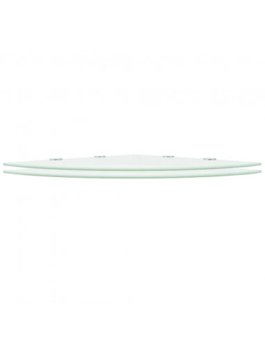 Scaffali Angolari 2 pz Supporti Cromati e Vetro Bianco 45x45 cm