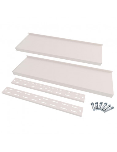 Mensole Galleggianti a 2 Livelli 2 pz in Acciaio Inox 200x30 cm