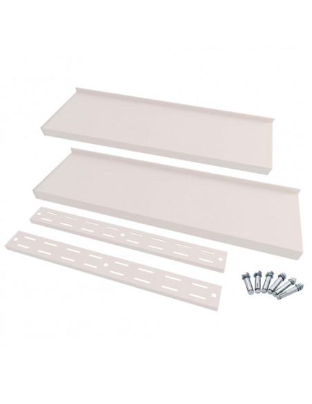 Mensole Galleggianti a 2 Livelli 2 pz in Acciaio Inox 300x30 cm