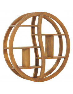 Mensola Yin Yang 80x17,5x80 cm in Legno Massello di Teak 2