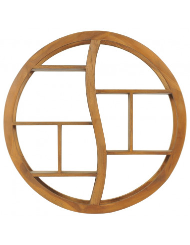 Mensola Yin Yang 80x17,5x80 cm in Legno Massello di Teak