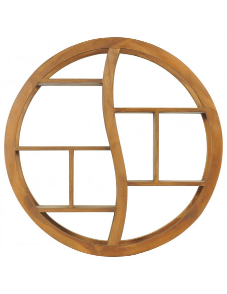 Mensola Yin Yang 80x17,5x80 cm in Legno Massello di Teak