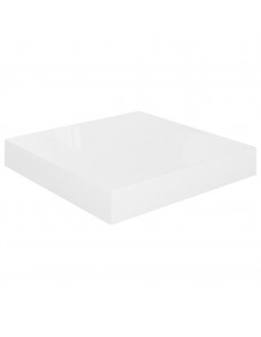 Scaffale a Parete Bianco Lucido 23x23,5x3,8 cm in MDF 2