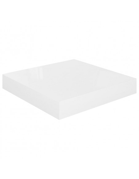 Scaffale a Parete Bianco Lucido 23x23,5x3,8 cm in MDF