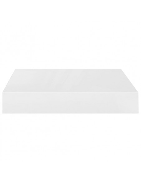 Scaffale a Parete Bianco Lucido 23x23,5x3,8 cm in MDF