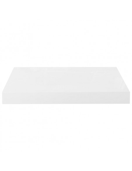 Scaffale a Parete Bianco Lucido 40x23x3,8 cm in MDF