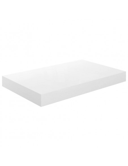 Scaffali a Parete 2 pz Bianco Lucido 40x23x3,8 cm in MDF