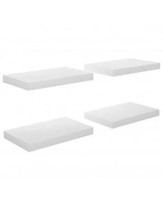 Scaffali a Parete 4 pz Bianco Lucido 40x23x3,8 cm in MDF 2