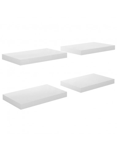 Scaffali a Parete 4 pz Bianco Lucido 40x23x3,8 cm in MDF