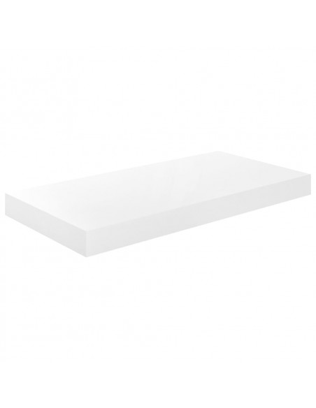 Scaffali a Parete 2 pz Bianco Lucido 50x23x3,8 cm in MDF