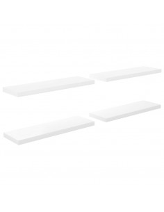 Scaffali a Parete 4 pz Bianco Lucido 80x23,5x3,8 cm in MDF 2