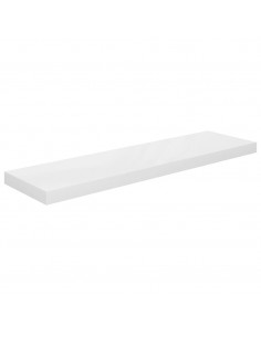 Scaffale a Parete Bianco Lucido 90x23,5x3,8 cm in MDF 2