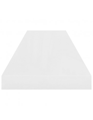 Scaffale a Parete Bianco Lucido 90x23,5x3,8 cm in MDF