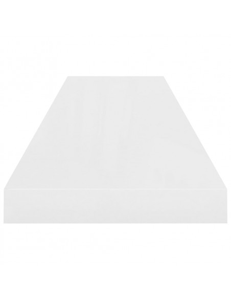Scaffale a Parete Bianco Lucido 90x23,5x3,8 cm in MDF
