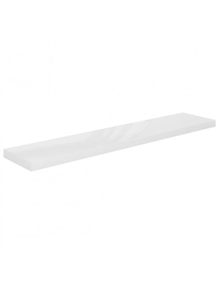 Scaffali a Parete 2 pz Bianco Lucido 120x23,5x3,8 cm in MDF
