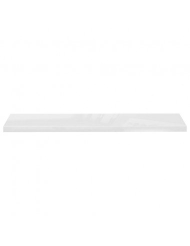 Scaffali a Parete 2 pz Bianco Lucido 120x23,5x3,8 cm in MDF