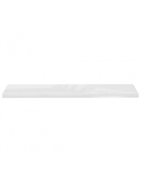 Scaffali a Parete 2 pz Bianco Lucido 120x23,5x3,8 cm in MDF