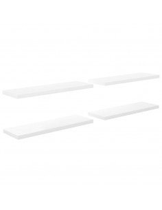 Scaffali a Parete 4 pz Bianco Lucido 120x23,5x3,8 cm in MDF 2
