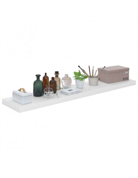 Scaffali a Parete 4 pz Bianco Lucido 120x23,5x3,8 cm in MDF