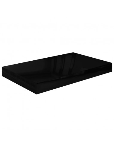 Scaffali a Parete 4 pz Nero Lucido 40x23x3,8 cm in MDF