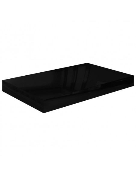Scaffali a Parete 4 pz Nero Lucido 40x23x3,8 cm in MDF